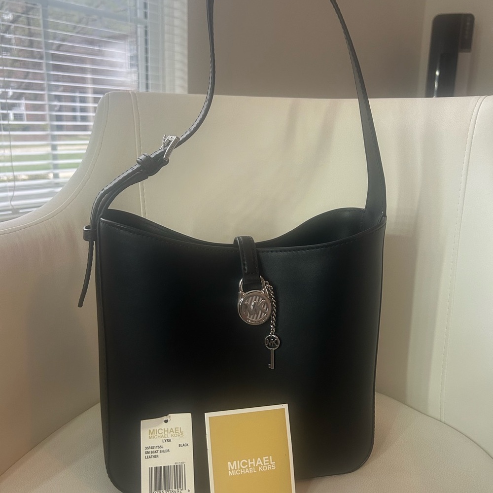 Michael Kors Black Leather Shoulder Bag